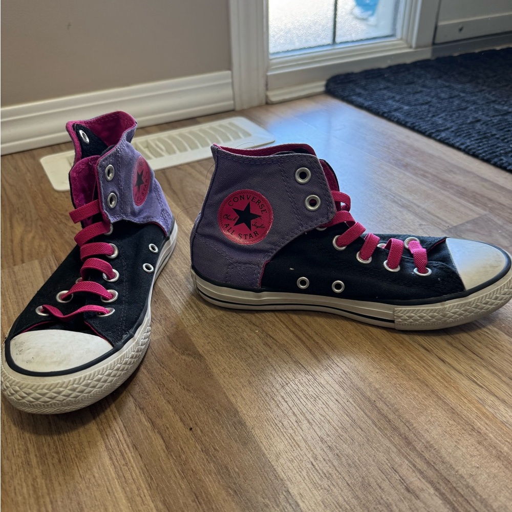 Converse Kids High-Top Sneakers - Black and Purple